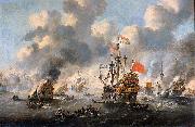 Esaias Van de Velde The burning of the English fleet off Chatham oil painting